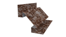 Планка угла внутреннего сложная Блок-хаус 110x2000 мм, Дикий камень