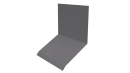 Планка примыкания верхняя к стене фальц 150x130x20 мм, 7004 сигнальный серый глянцевый