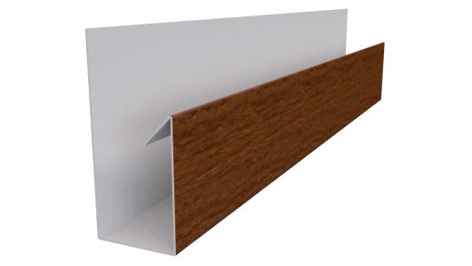 Планка П-образная Блок-хаус 30x30x2000 мм, Золотой орех 3D