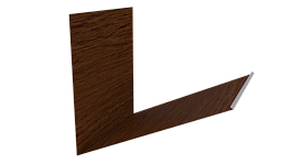 Планка примыкания верхняя к трубе фальц 250x210 мм, Золотой орех 3D