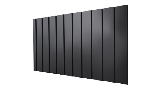Профнастил С8 1200/1150x0,65 мм, 9005 черный янтарь глянцевый
