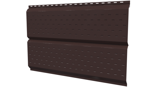 Софит Л-брус перфорированный 264/241x0,4 мм, 8017 шоколадно-коричневый глянцевый