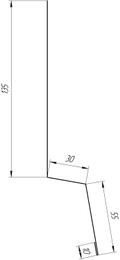 Планка стартовая фальц 135x30x55 мм, 3005 винно-красный матовый
