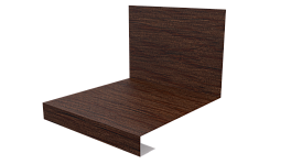 Планка примыкания нижняя к трубе фальц 140x200 мм, Античный дуб 3D