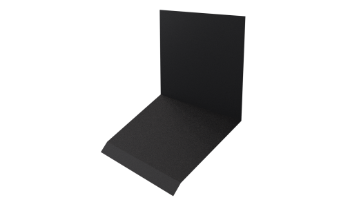 Планка примыкания верхняя к стене фальц 150x130x20 мм, 9005 черный янтарь матовый