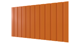 Профнастил С10 1155/1100x0,4 мм, 2011 насыщенный оранжевый глянцевый