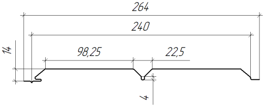 Л-брус 264/240х0,45 мм, Дуб Кельтик 3D