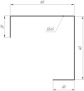 Декоративная накладка угловая 20x60x60x20 мм, 1018 цинково-желтый глянцевый