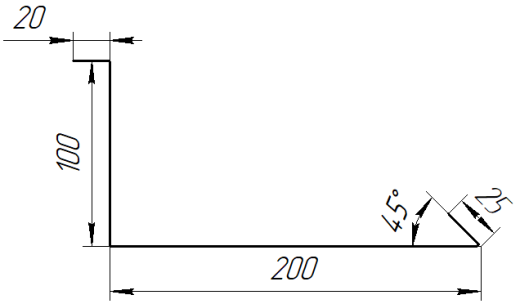 Планка примыкания нижняя 100x200x2000 мм, 9003 сигнальный белый глянцевый