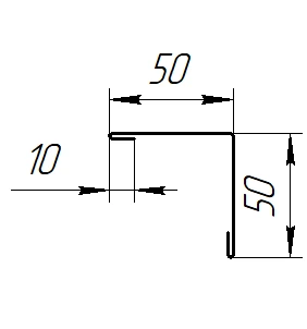 Угол наружный 50x50x2000 мм, 3005 винно-красный матовый